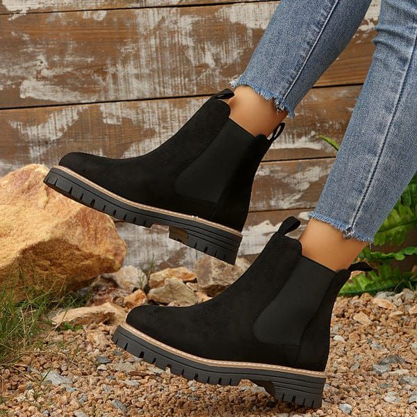 Suede Leather Chelsea Ankle Boots - 2225