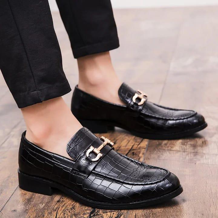Men’s Croc-Embossed Horsebit Loafers - 8765