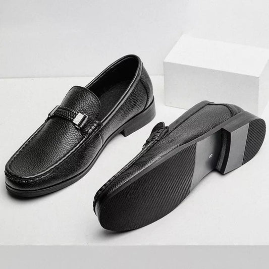 Trendo Shoes Men’s Black Leather Bit Loafers - 888
