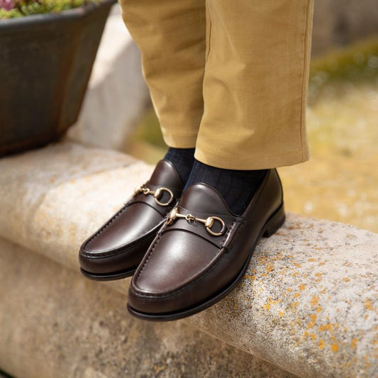 Men’s Brown Leather Horsebit Loafers