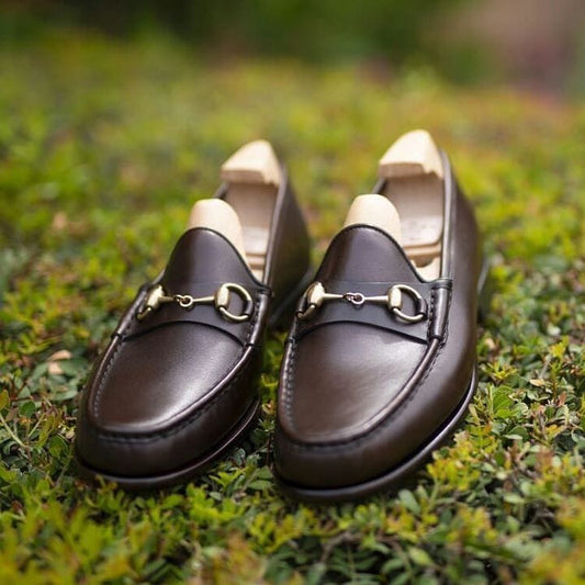 Men’s Brown Leather Horsebit Loafers