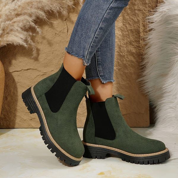 Suede Leather Chelsea Ankle Boots - 2225
