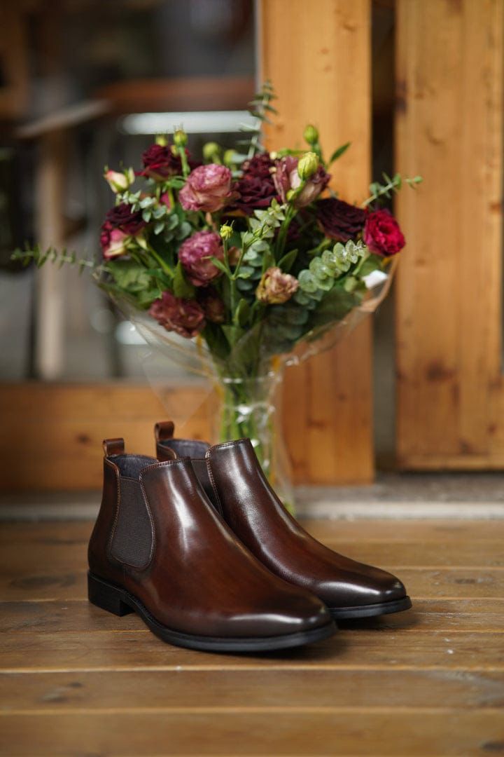 Men’s Brown Leather Chelsea Boots - 2223