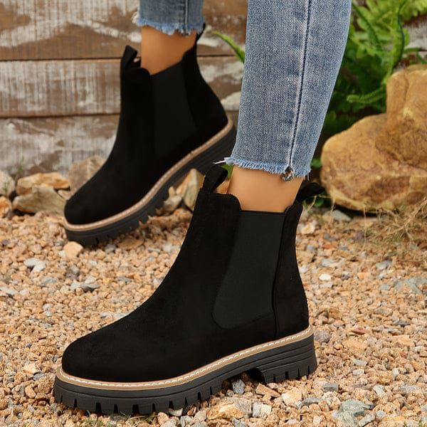 Suede Leather Chelsea Ankle Boots - 2225