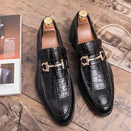 Men’s Croc-Embossed Horsebit Loafers - 8765
