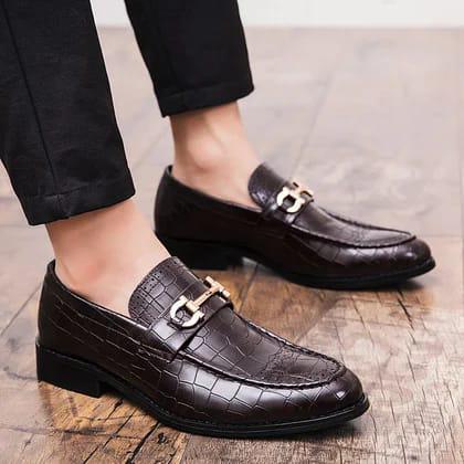 Men’s Croc-Embossed Horsebit Loafers - 8765