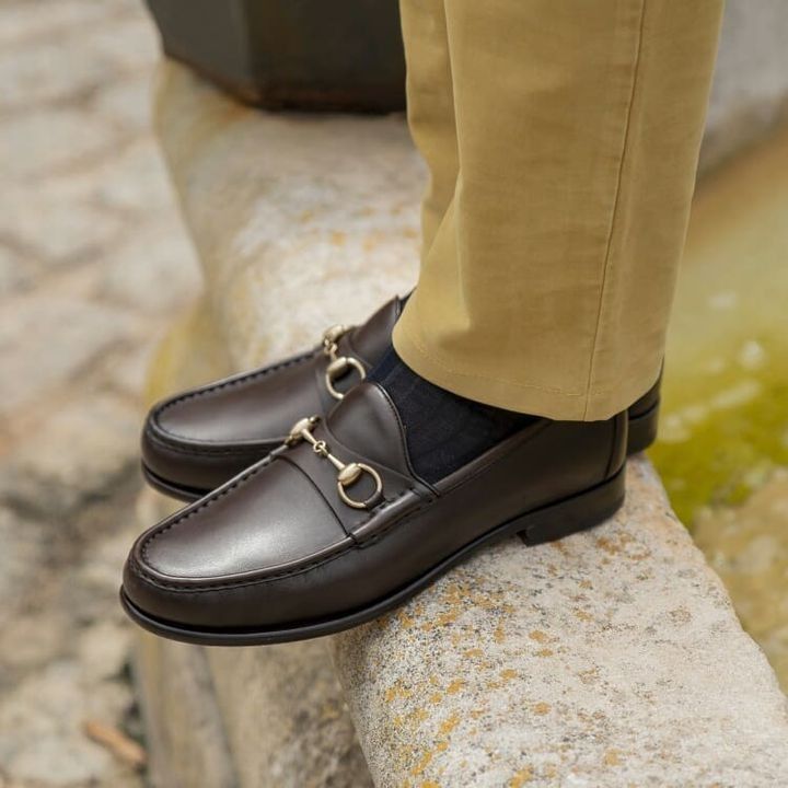 Men’s Brown Leather Horsebit Loafers